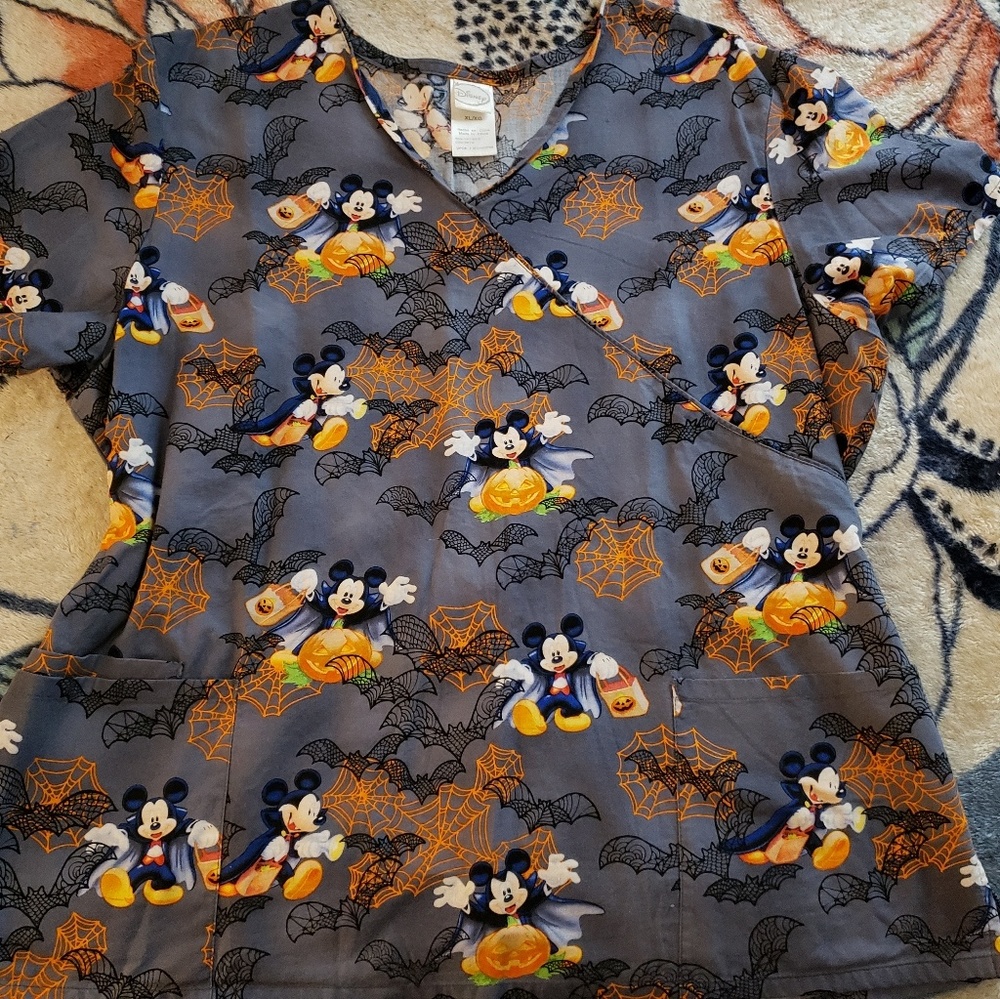 Disney Scrub Top "Mickey Vampire"